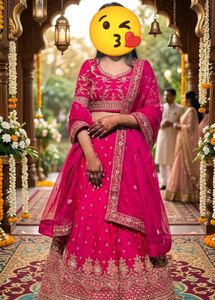 Stunning Fuchsia Embroidered Lehenga