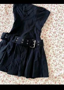 y2k Black Strapless Mini Dress (no belt)