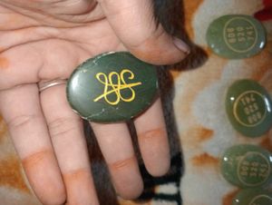 Green Gemstone with Numbers