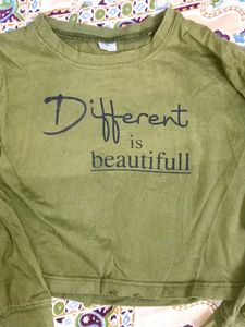 Green Graphic Long Sleeve Top