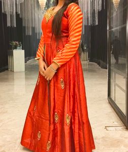 Elegant rust Ethnic Gown