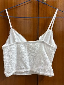 White Lace Cropped Cami Top