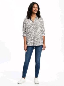 Stylish Leopard Print Button-Up Shirt