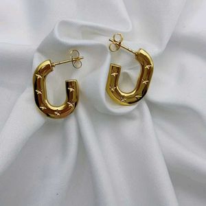 Gold Star Hoop Antiturnish Earrings
