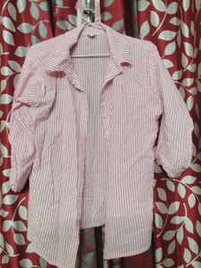 Pink Striped Button-Up Shirt