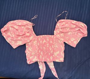 Cute Pink Tie-Dye Crop Top