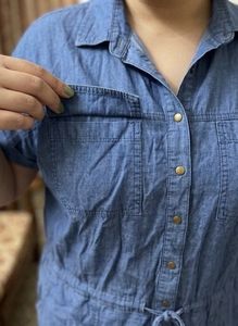 Women's Blue Denim Shirt Dress