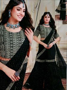 Elegant Black Embroidered Lehenga Choli