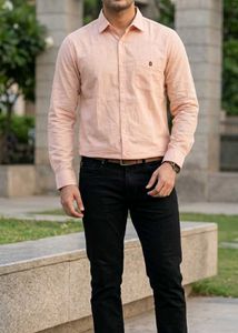 Men's Peach Long Sleeve Shirt