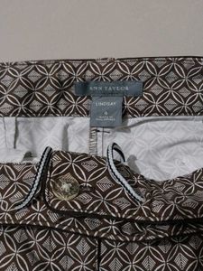 Brown Patterned "ANN TAYLOR" Capris