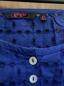 Ginger Blue Eyelet Summer Dress