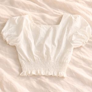 White Puff Sleeve Top