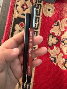 Swiss Beauty Matte Lipliner and Kajal