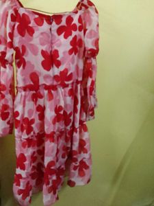 Korean Floral Print Mini Dress