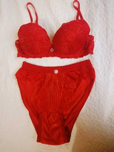 Red Lace Bra and Panty Set