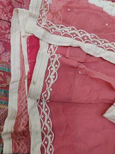 Pink Georgette Handwork Saree + Free Delivery