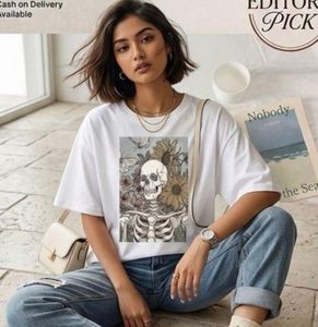 Graphic Skull Print Oversized T-Shirt
