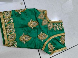 Embellished Green Silk Blouse