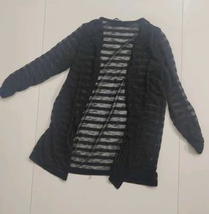 Black striped Cardigan