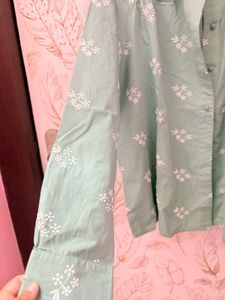 vero moda Green Embroidered Button-Up Shirt