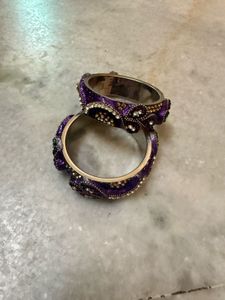 Exquisite Purple & Gold Bangles