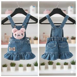 Cute Denim Overalls Dress for Girls