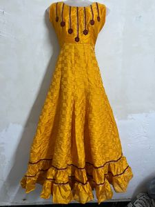 Pintresty Vibrant Yellow Ethnic Gown