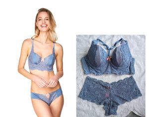Blue Hunkemoler Lace Lingerie Set