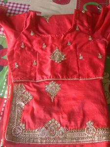Elegant Red Embroidered Saree with Blouse