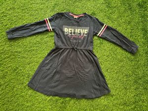 Girls' Long Sleeve 'Believe In Yourself' Dress