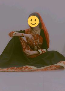 Red &amp; Black Embroidered Lehenga Choli Set