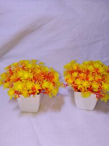 Set of 2 Yellow Artificial Flowers