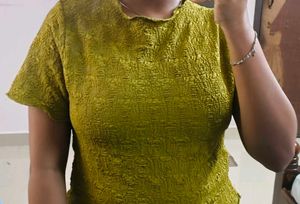 Stylish Textured Olive Green Top