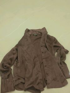 Elegant pinkish Brown Satin Blouse