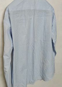 ZARA Men's Light Blue Striped Dress Shirt