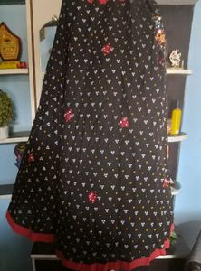 Black Bandhani Print Ethnic garwa dress