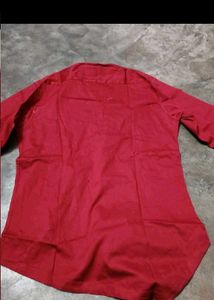 Men's Red Button-Down Shirt