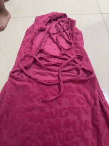 Hot Pink Textured Mini Dress
