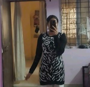 Tiger Print Knit Sweater Dress