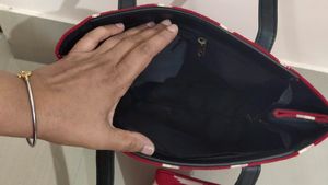 Red Shoulder Tote Bag