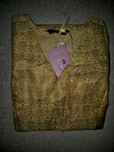 Saaki Gold Printed Kurta – Size M