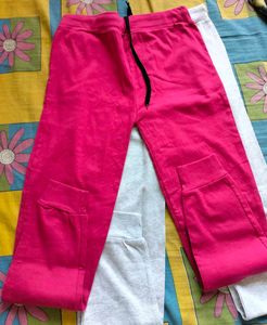 Zara Girls Joggers - Pink &amp; Grey Duo