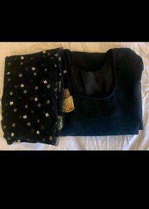 Elegant Black Salwar Kameez Suit. dupatta and top