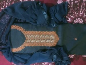 Embroidered Teal kurta n salwar material