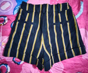 Striped High-Waisted Shorts