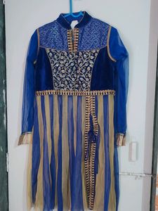 Beautiful Kurta Blue Net And Velvet