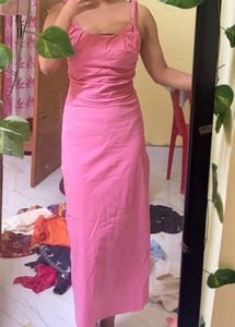 Chic Pink Bodycon Dress with Faux Fur Jacket