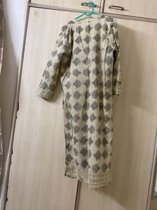 Beige Printed Kurta