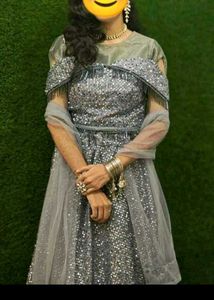Sparkling Grey Ethnic lehnga