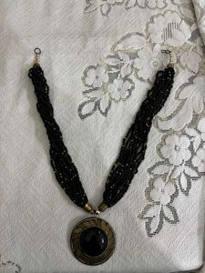 Elegant Beaded Black Necklace